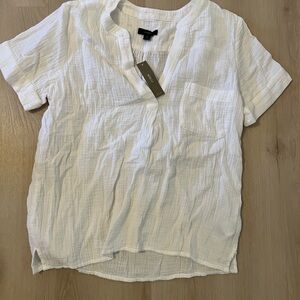 J. Crew White Textured Blouse